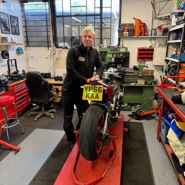 In the workshop at SNS Motorcycles