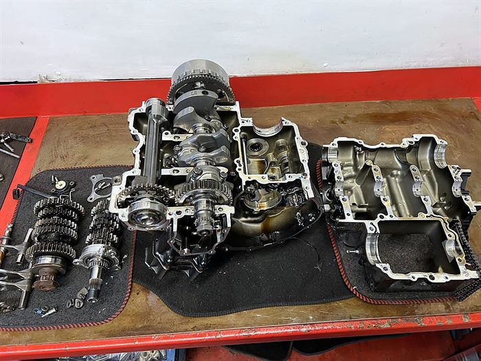 Cases, crank and gearbox at SNS Motorcycles