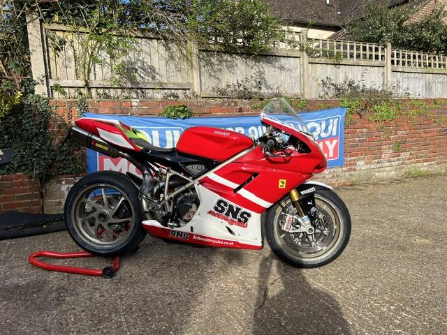SNS Motorcycles Ducati outside the workshop